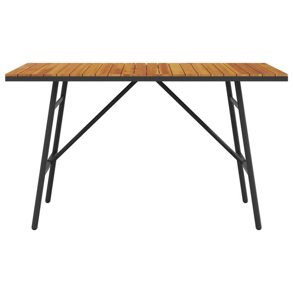 vidaXL Dining Table - Black, 110x55x62 cm, Made from Solid Acacia Wood