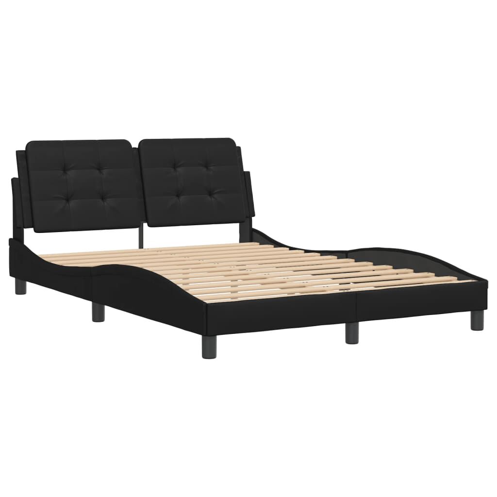 vidaXL Bed Frame without Mattress Black 137x190 cm Faux Leather