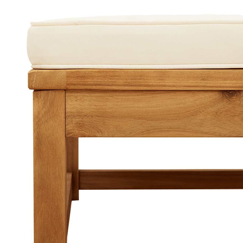 vidaXL Garden Footstool with Cushions Solid Wood Acacia