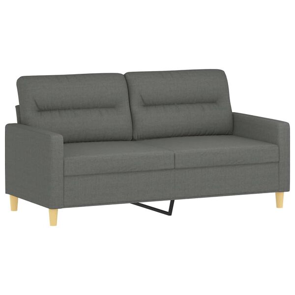 vidaXL 3 Piece Sofa Set with Cushions Dark Grey Fabric