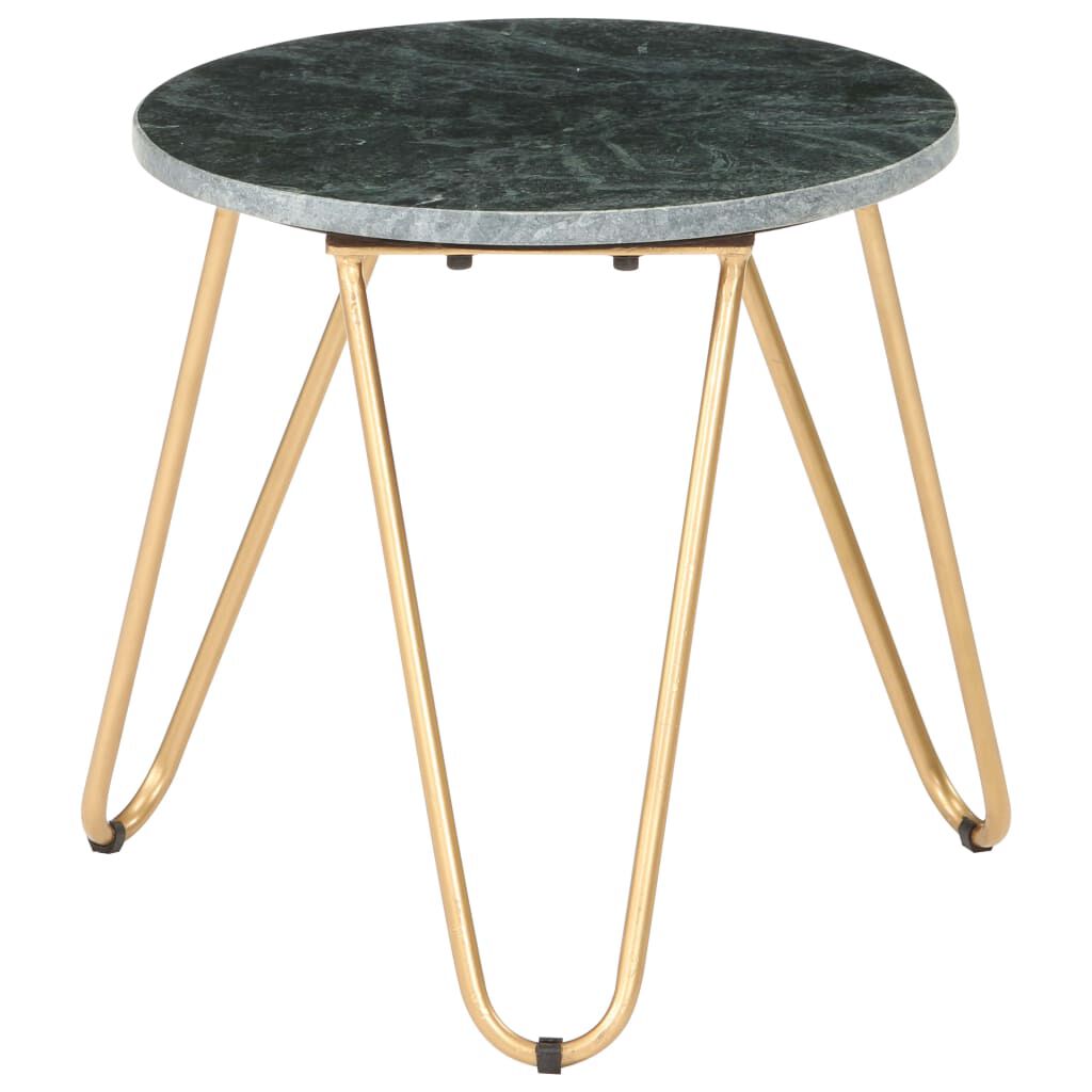 vidaXL Coffee Table Green 40x40x40 cm Real Stone with Marble Texture