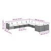 vidaXL 10 Piece Garden Lounge Set with Cushions Poly Rattan Brown