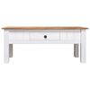 vidaXL Coffee Table White 100x60x45 cm Solid Pine Wood Panama Range