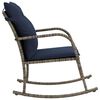 vidaXL Garden Rocking Chair with Cushions Grey Poly Rattan