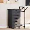 vidaXL Rolling Cabinet with Drawers MOSS Grey Solid Wood Pine