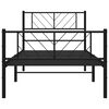 vidaXL Metal Bed Frame without Mattress with Footboard Black 100x190cm