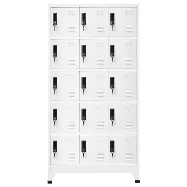 vidaXL Locker Cabinet White 90x40x180 cm Steel