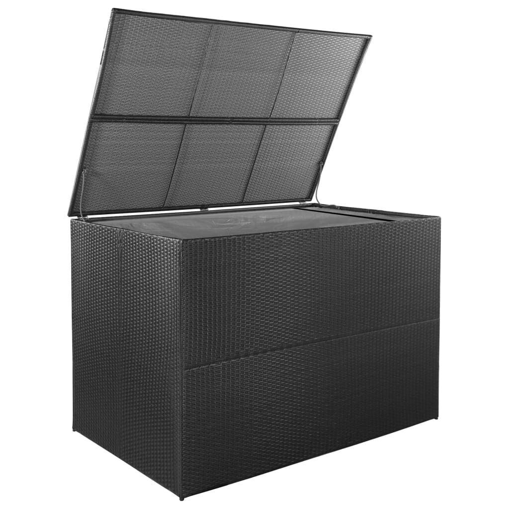 vidaXL Garden Storage Box Black 150x100x100 cm Poly Rattan