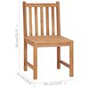vidaXL Garden Chairs 4 pcs with Cushions Solid Teak Wood