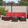 vidaXL Garden Sofa Set with Cushion 7 pcs Brown Poly Rattan