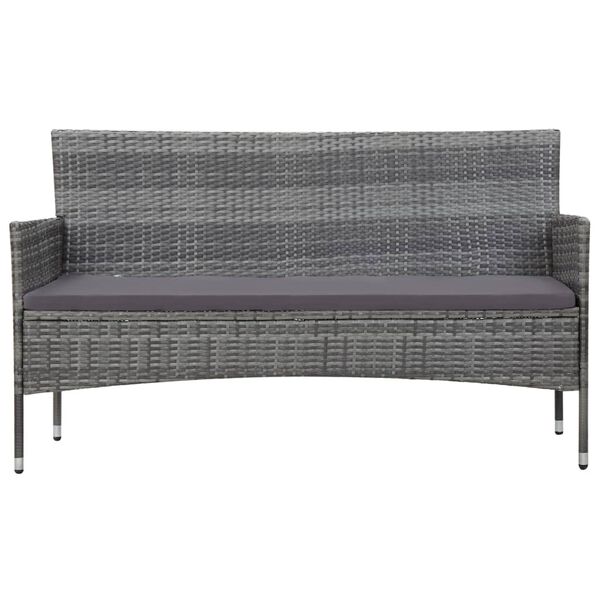 vidaXL 5 Piece Garden Lounge Set With Cushions Poly Rattan Grey