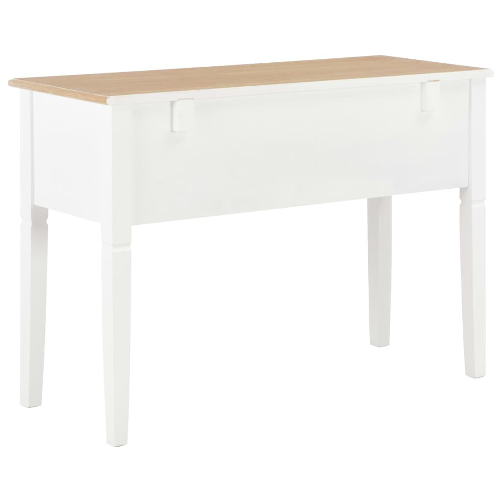 vidaXL Writing Desk White 109.5x45x77.5 cm Wood