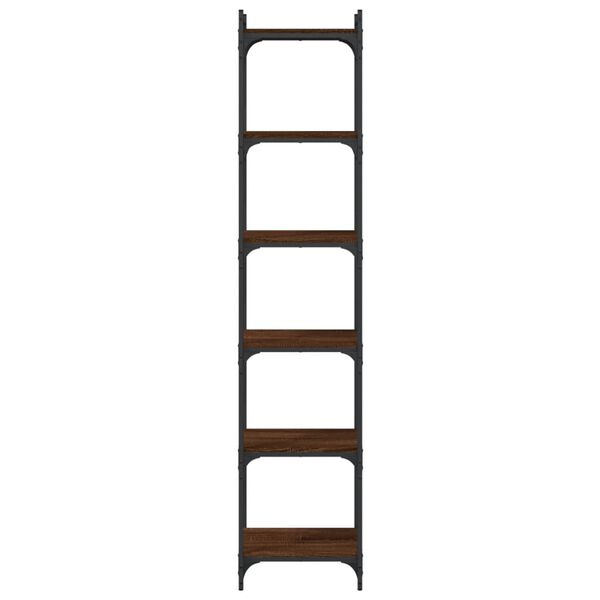 vidaXL Bookcase 6-Tier Brown Oak 40x30x188 cm Engineered Wood