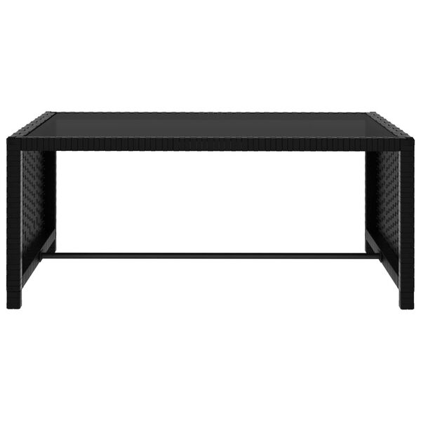 vidaXL Reclining Garden Chairs 2 pcs with Table Black Poly Rattan
