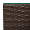 vidaXL Side Table with Glass Top Brown 35x35x52 cm Poly Rattan