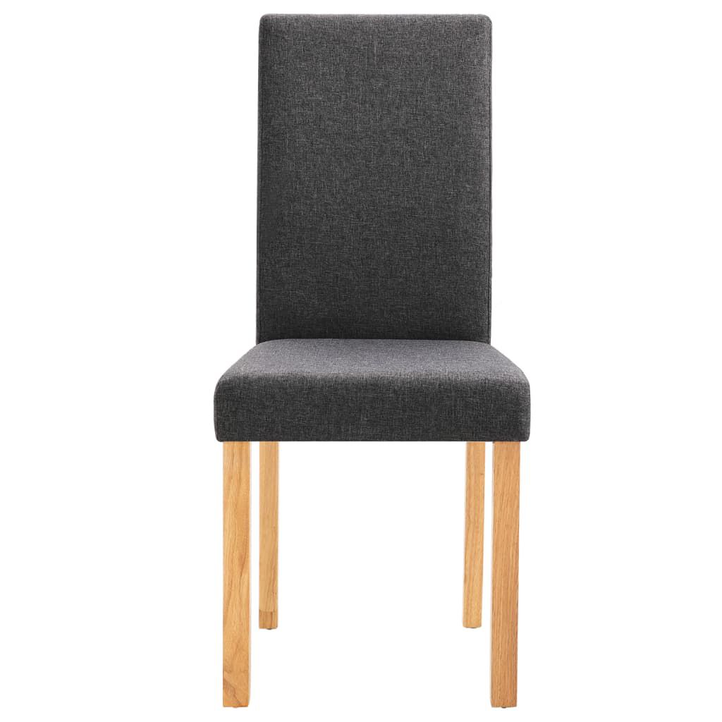vidaXL Dining Chairs 2 pcs Dark Gray Fabric