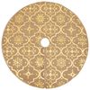 vidaXL Luxury Christmas Tree Skirt with Sock Yellow 90 cm Fabric
