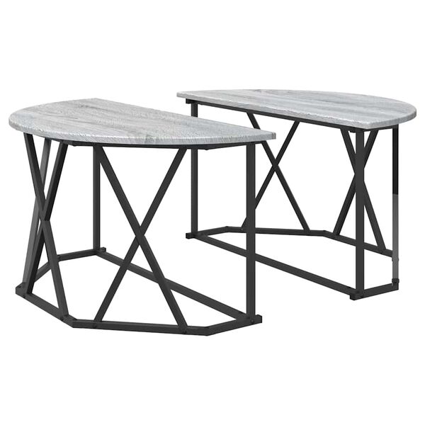 vidaXL Coffee Table Grey sonoma 80 x 80 x 42 cm