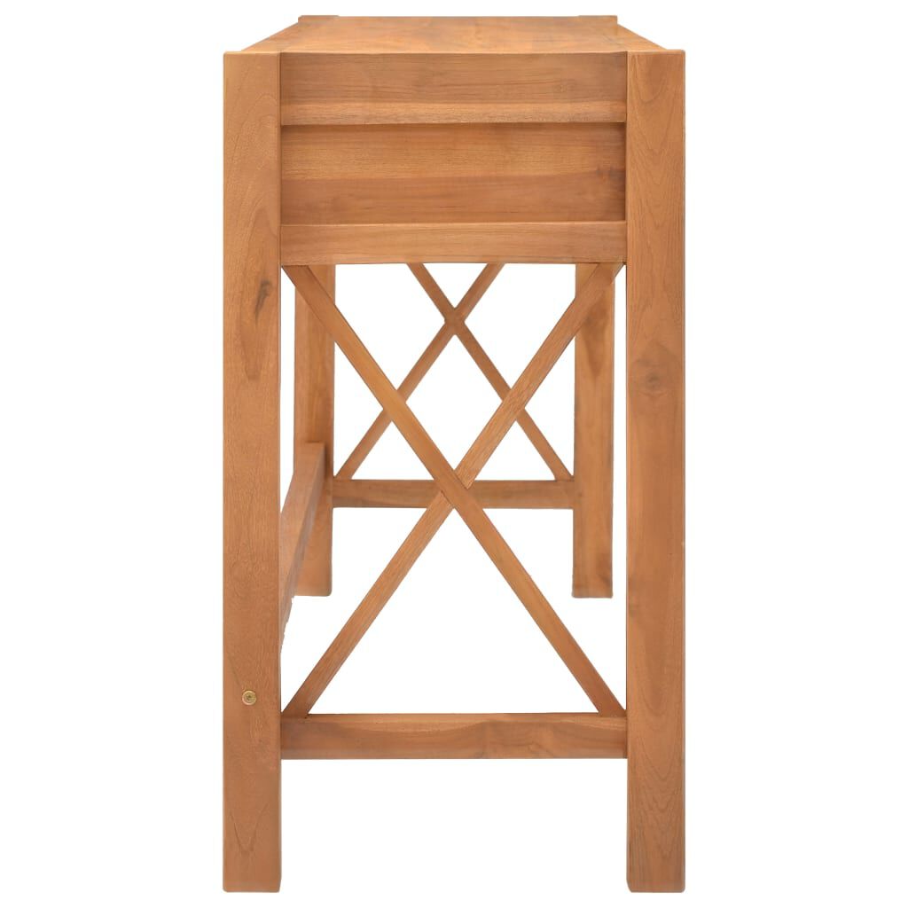 vidaXL Desk with 2 Drawers 140x40x75 cm Teak Wood