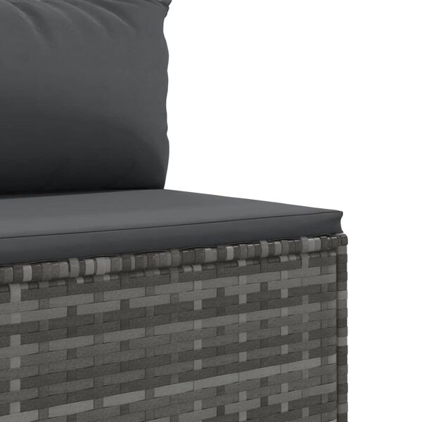 vidaXL 6 Piece Garden Lounge Set with Cushions Grey Poly Rattan