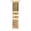 vidaXL Highboard White and Brown 40x30x128 cm Solid Rough Mango Wood