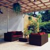 vidaXL 5 Piece Garden Lounge Set with Cushions Poly Rattan Brown