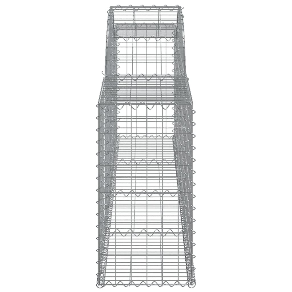 vidaXL Arched Gabion Baskets 3 pcs 300x30x60/80 cm Galvanised Iron