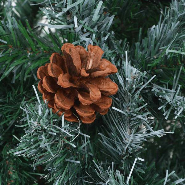 vidaXL Artificial Pre-lit Christmas Tree with Ball Set Pinecones 210 cm
