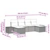 vidaXL Garden Sofa Set with Cushion 6 pcs Grey Poly Rattan