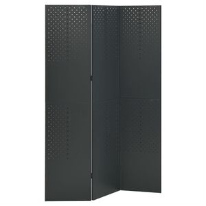 vidaXL 3-Panel Room Divider Anthracite 120x180 cm Steel