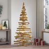 vidaXL Christmas Trees with Stand Brown 210 cm Solid pine wood