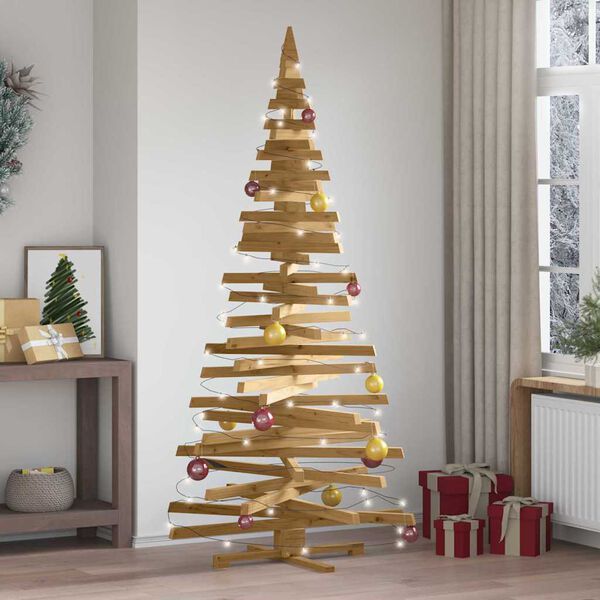 vidaXL Christmas Trees with Stand Brown 210 cm Solid pine wood