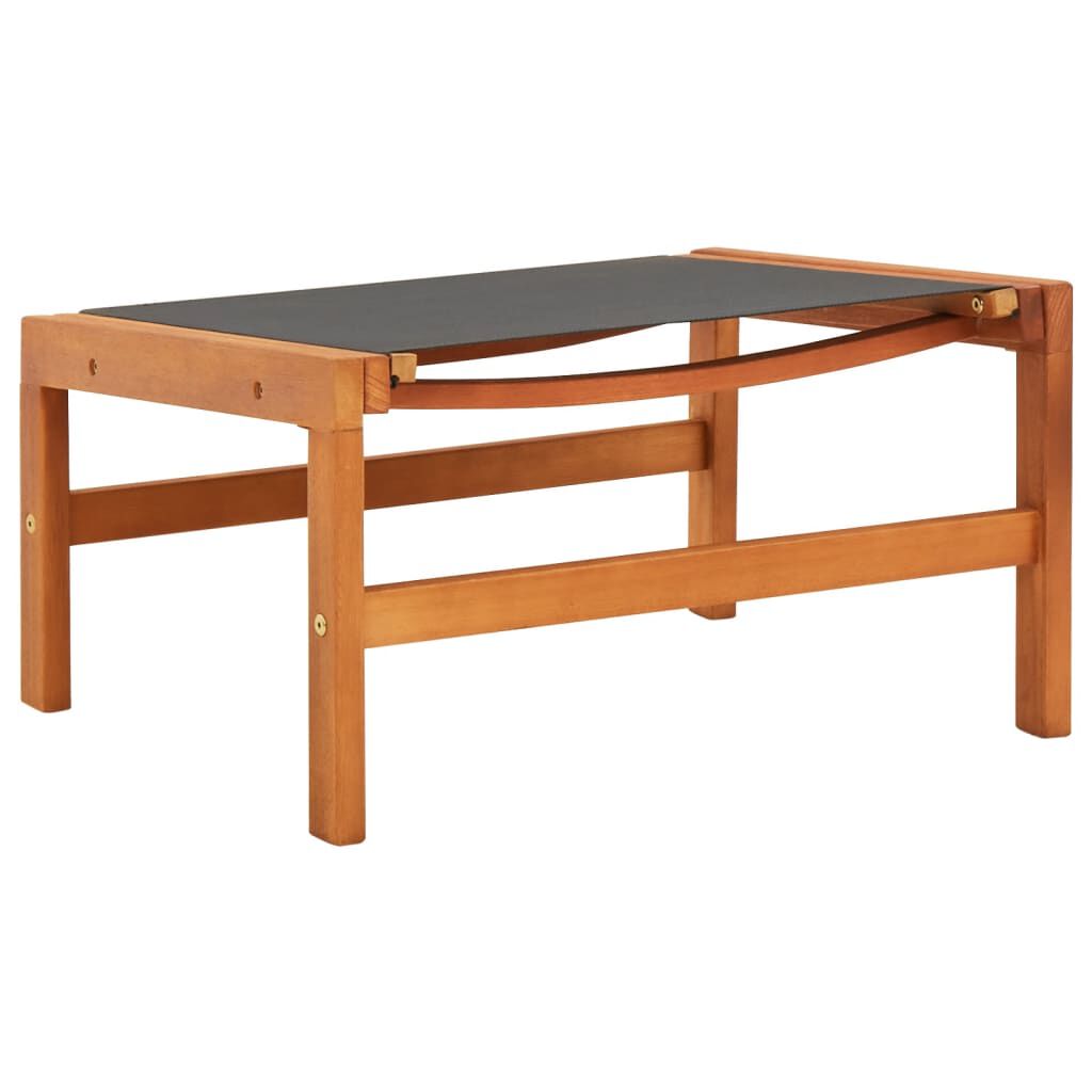 vidaXL Garden Chair with Footrest Solid Eucalyptus Wood and Textilene