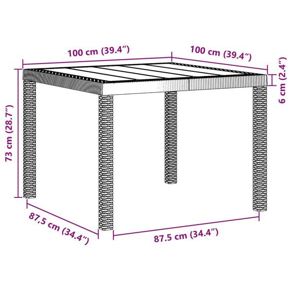 vidaXL Garden Dining Set 5 pcs Brown Polypropylene