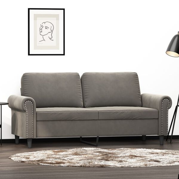 vidaXL 2-Seater Sofa Light Grey 140 cm Velvet