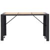vidaXL 7 Piece Outdoor Bar Set with Cushions Poly Rattan Black