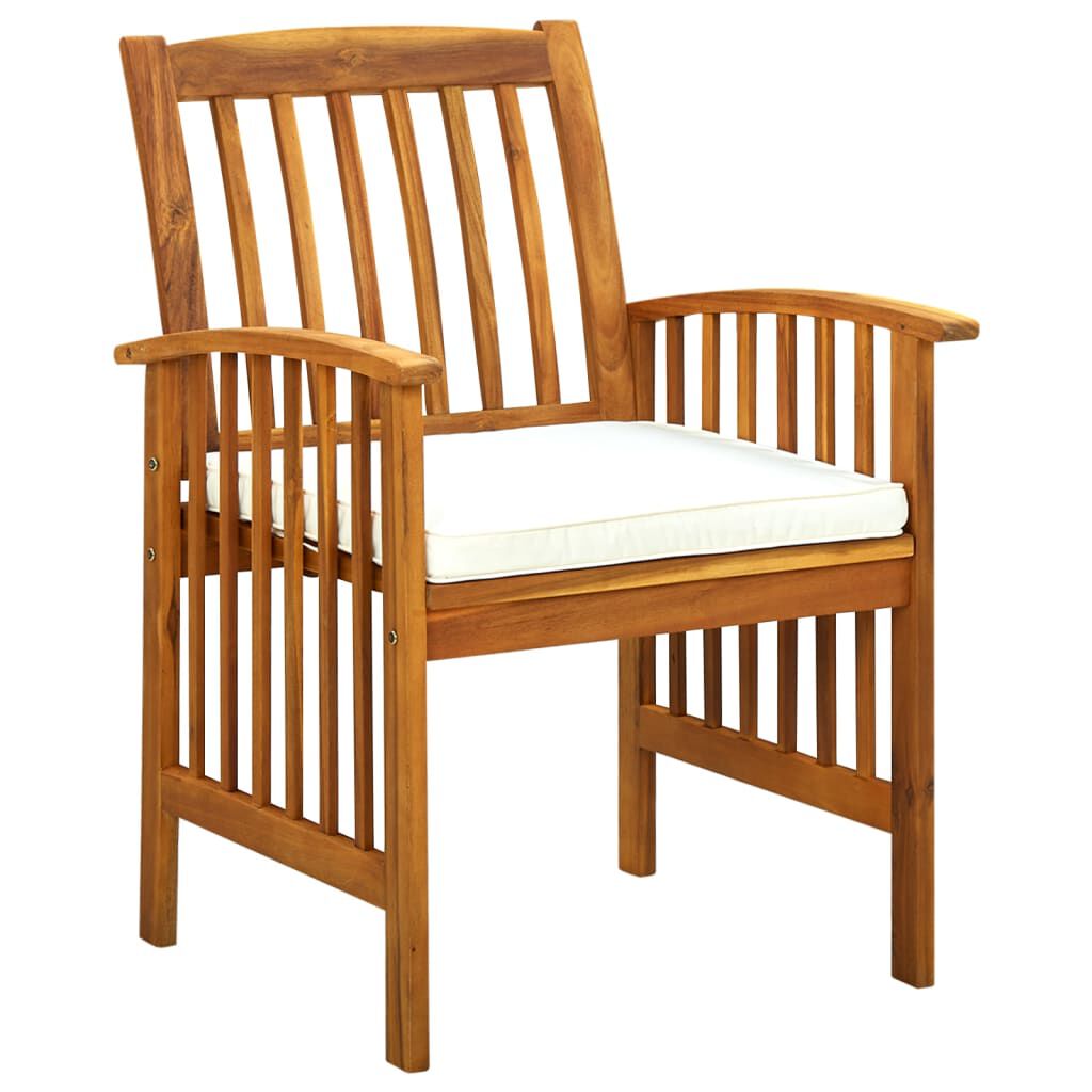 vidaXL 3 Piece Garden Dining Set with Cushions Solid Acacia Wood