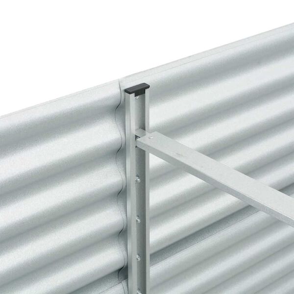 vidaXL Garden Raised Bed 400x80x81 cm Galvanised Steel Silver