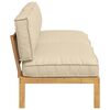 vidaXL Sofa Set with Cushion Beige 240 x 92 x 69 cm Solid Acacia Wood
