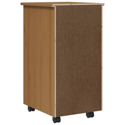 vidaXL Rolling Cabinet with Drawers MOSS Honey Brown Solid Wood Pine