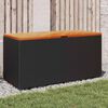 vidaXL Garden Storage Box Black 110x50x54 cm Poly Rattan Acacia Wood