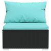 vidaXL 8 Piece Garden Lounge Set with Cushions Poly Rattan Black