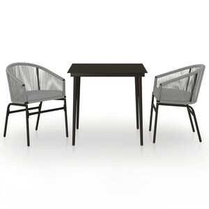 vidaXL 3 Piece Garden Dining Set Anthracite