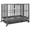 vidaXL Dog Cage with Wheels Steel 102x72x85 cm
