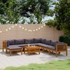 vidaXL 9 Piece Garden Lounge Set with Cushion Solid Acacia Wood