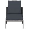 vidaXL Sun Loungers 2 pcs with Table Poly Rattan Grey
