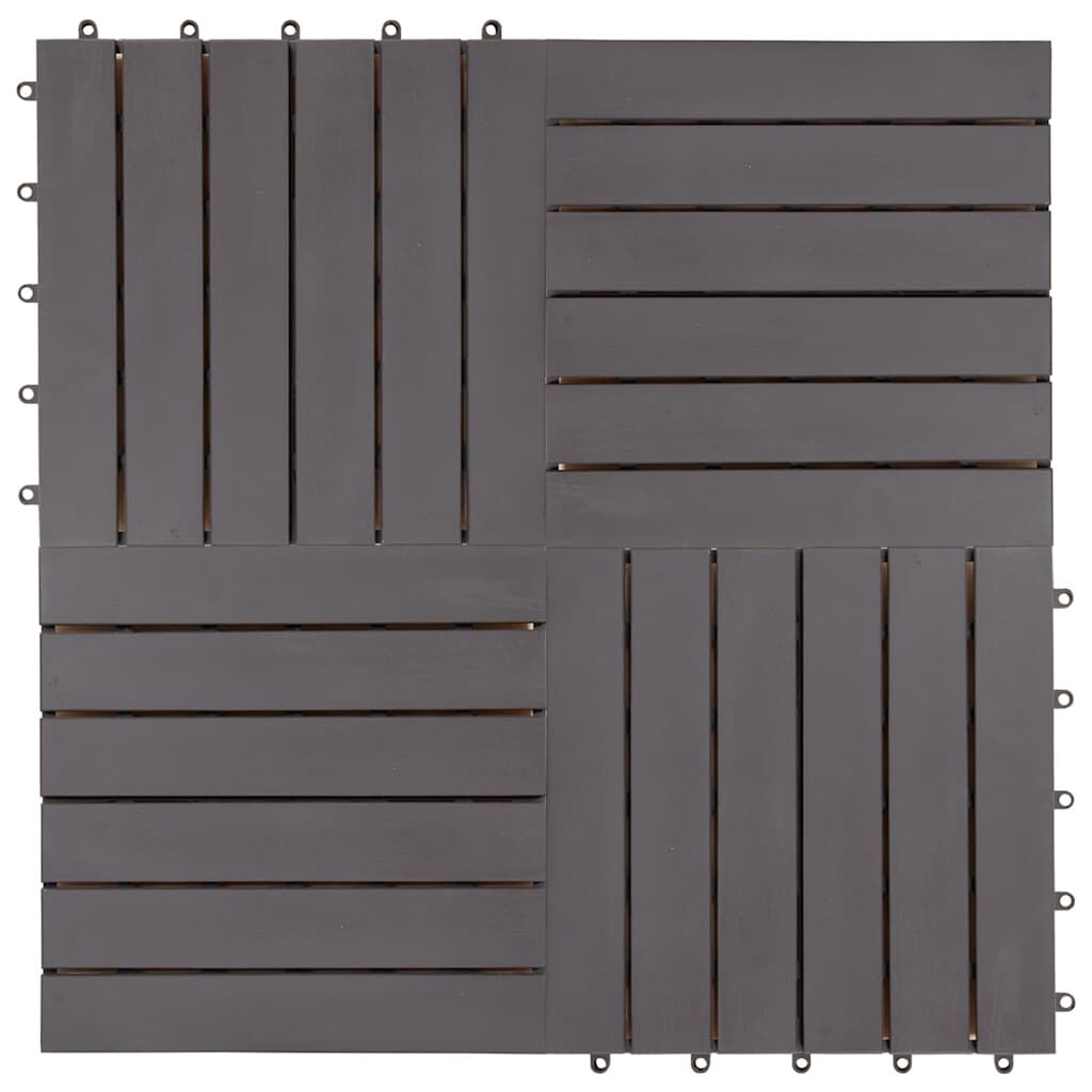 vidaXL Decking Tiles 10 pcs Grey Wash 30x30 cm Solid Acacia Wood