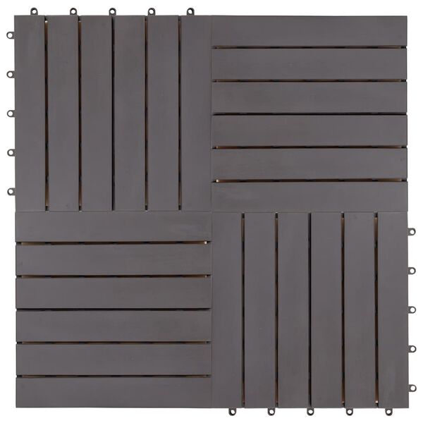 vidaXL Decking Tiles 10 pcs Grey Wash 30x30 cm Solid Acacia Wood