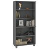 vidaXL Highboard HAMAR Solid Wood Pine Dark Grey