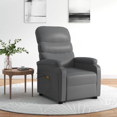 vidaXL Stand up Massage Chair Anthracite Faux Leather